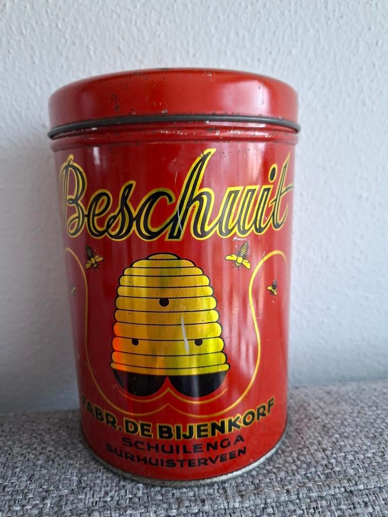Vintage Bijenkorf beschuitbus, Verzamelen, Blikken, Ophalen of Verzenden, Overige