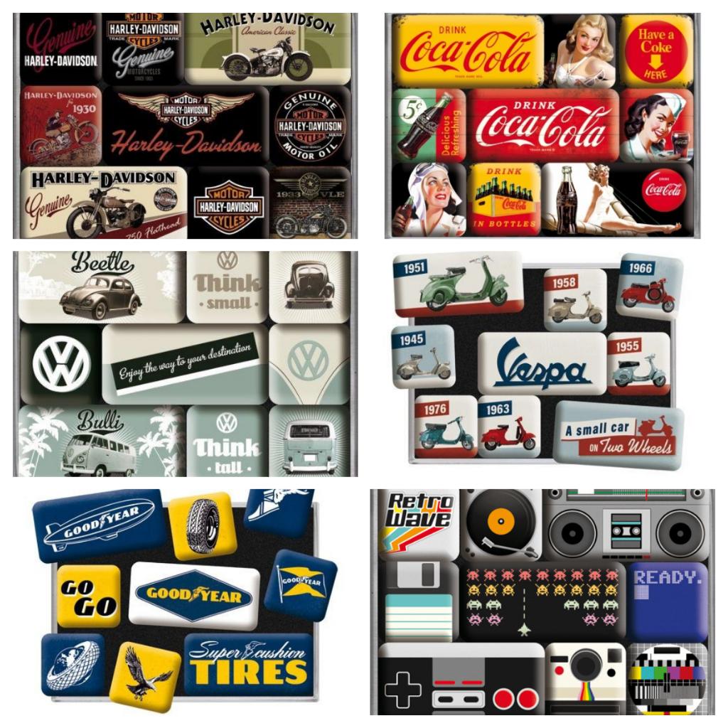 Harley Davidson motorcycles magneet set reclame magneetjes, Ophalen of Verzenden, Nieuw, Auto's