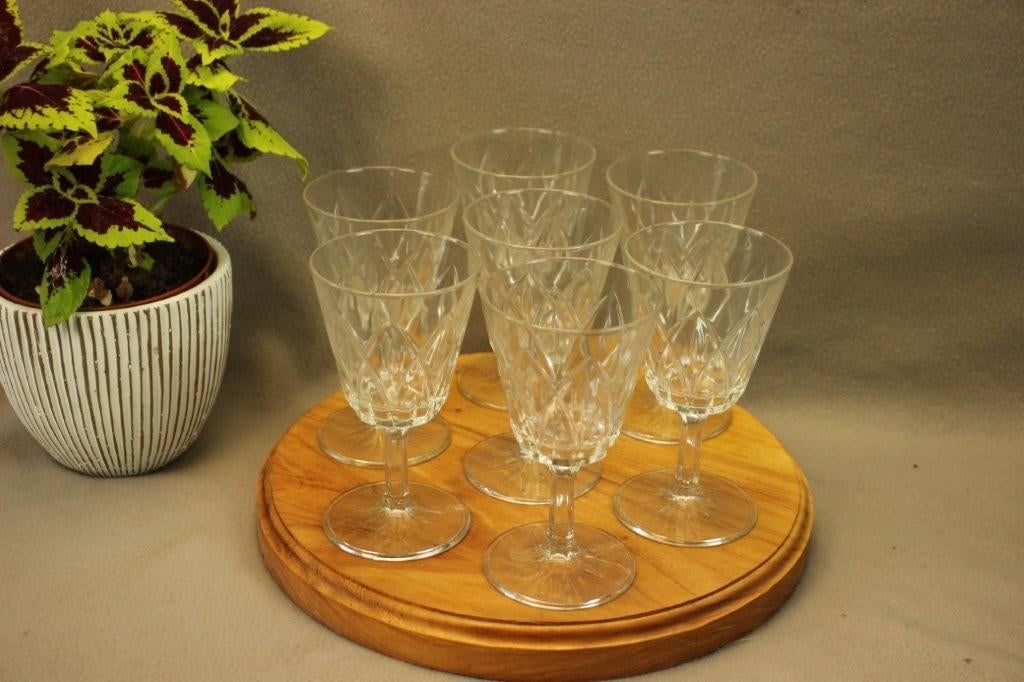 Vintage 7 wijnglazen, Ophalen of Verzenden, Zo goed als nieuw, Overige typen