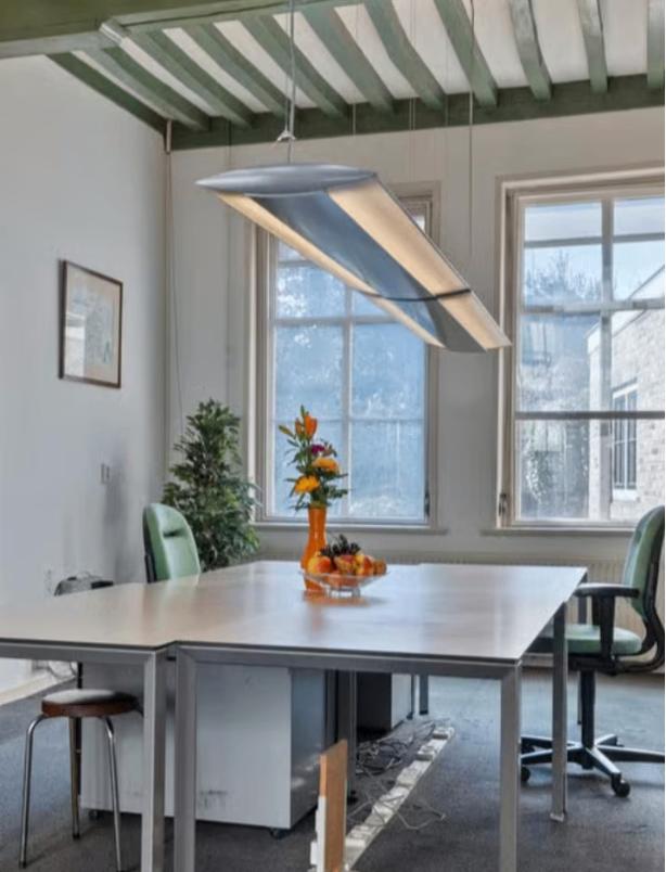 2x Hangende Bureau Daglicht Lamp, Ophalen, Zo goed als nieuw, Metaal, Minder dan 50 cm