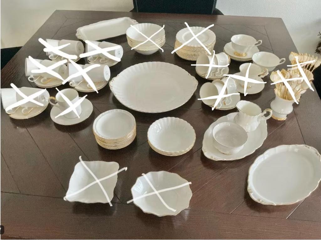 Royal Albert Val D’Or serviesdelen (zie omschrijving), Ophalen of Verzenden, Zo goed als nieuw, Porselein, Overige typen