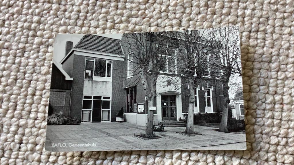 Ansichtkaart Baflo Gemeentehuis. 938, Ophalen of Verzenden, 1940 tot 1960, Ongelopen, Groningen