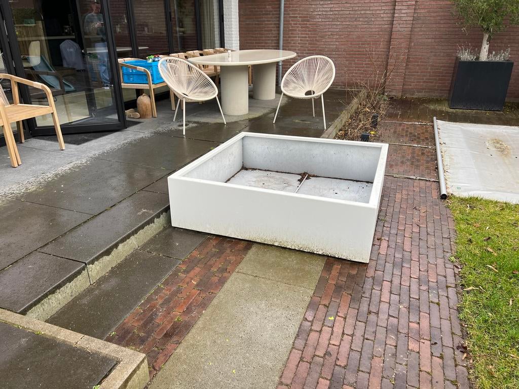 Adezz plantenbak aluminium 140/140/40 wit sierbak, Ophalen, Overige materialen, 100 cm of meer, Zo goed als nieuw