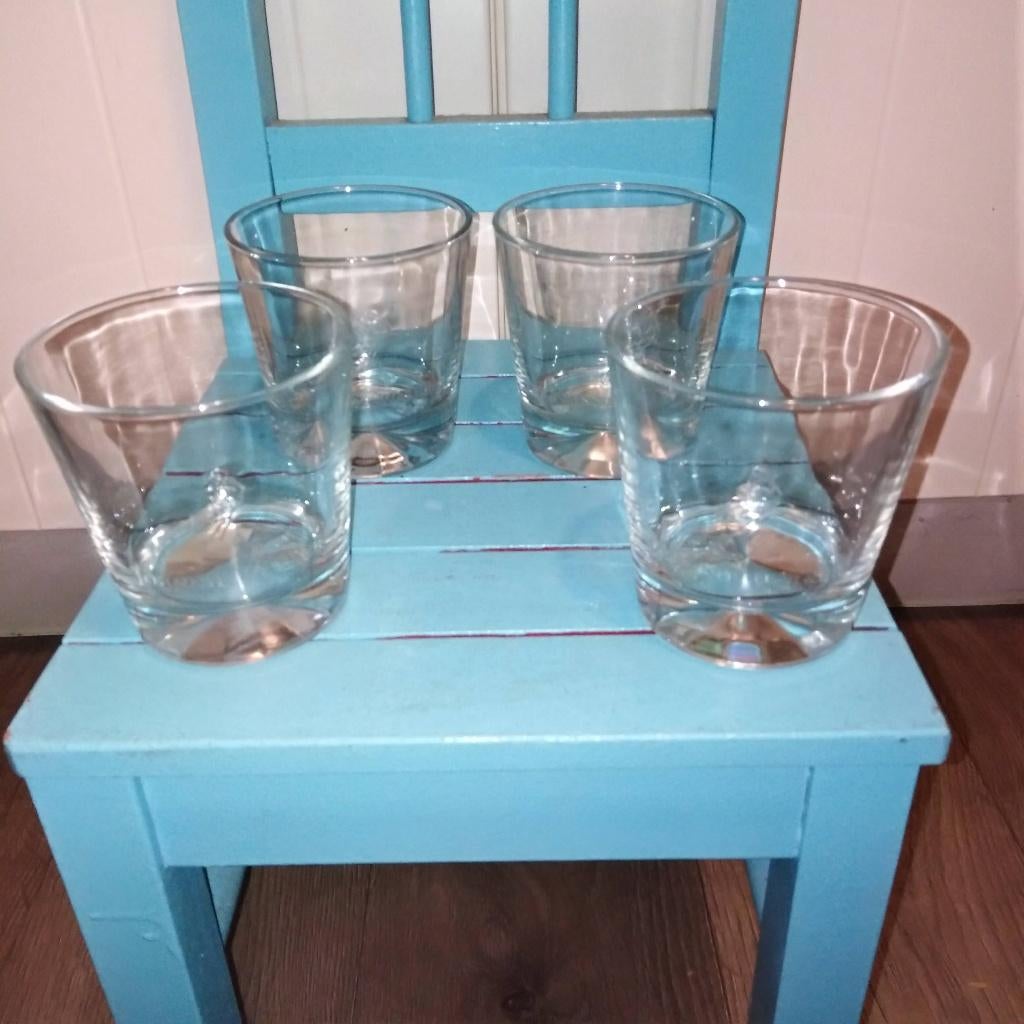Johnnie walker whisky glazen met diamant bodem set van 4, Ophalen, Zo goed als nieuw, Overige typen
