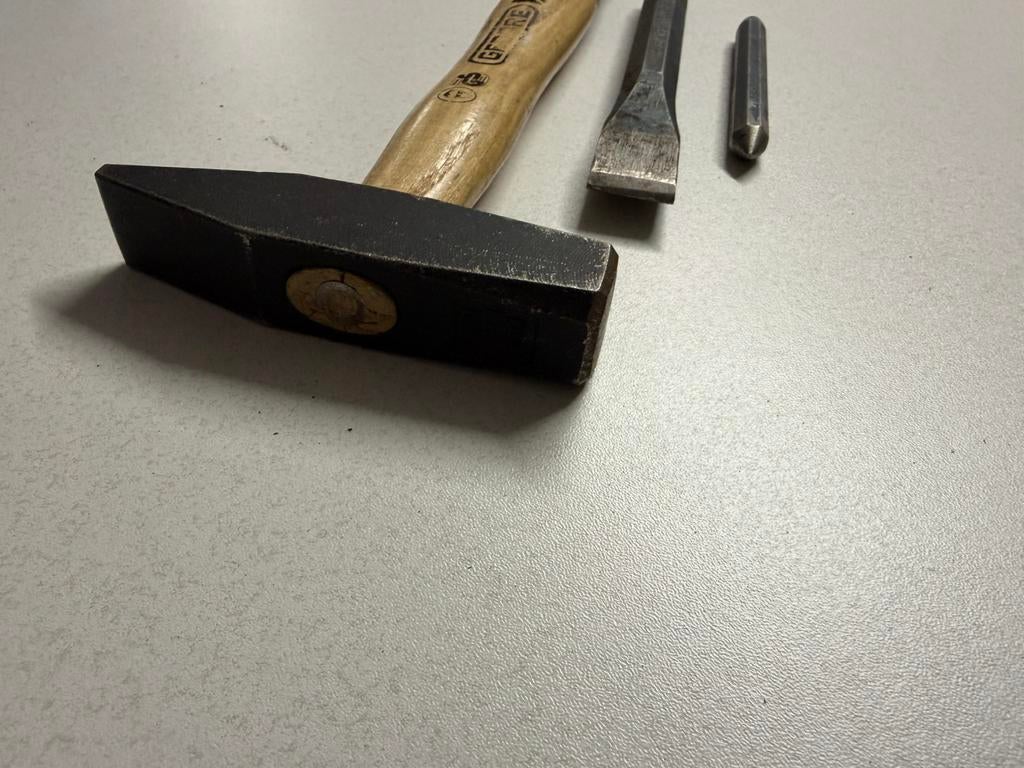 Gedore bankhamer 300 gr + beitel + centerpons, Ophalen of Verzenden, Nieuw