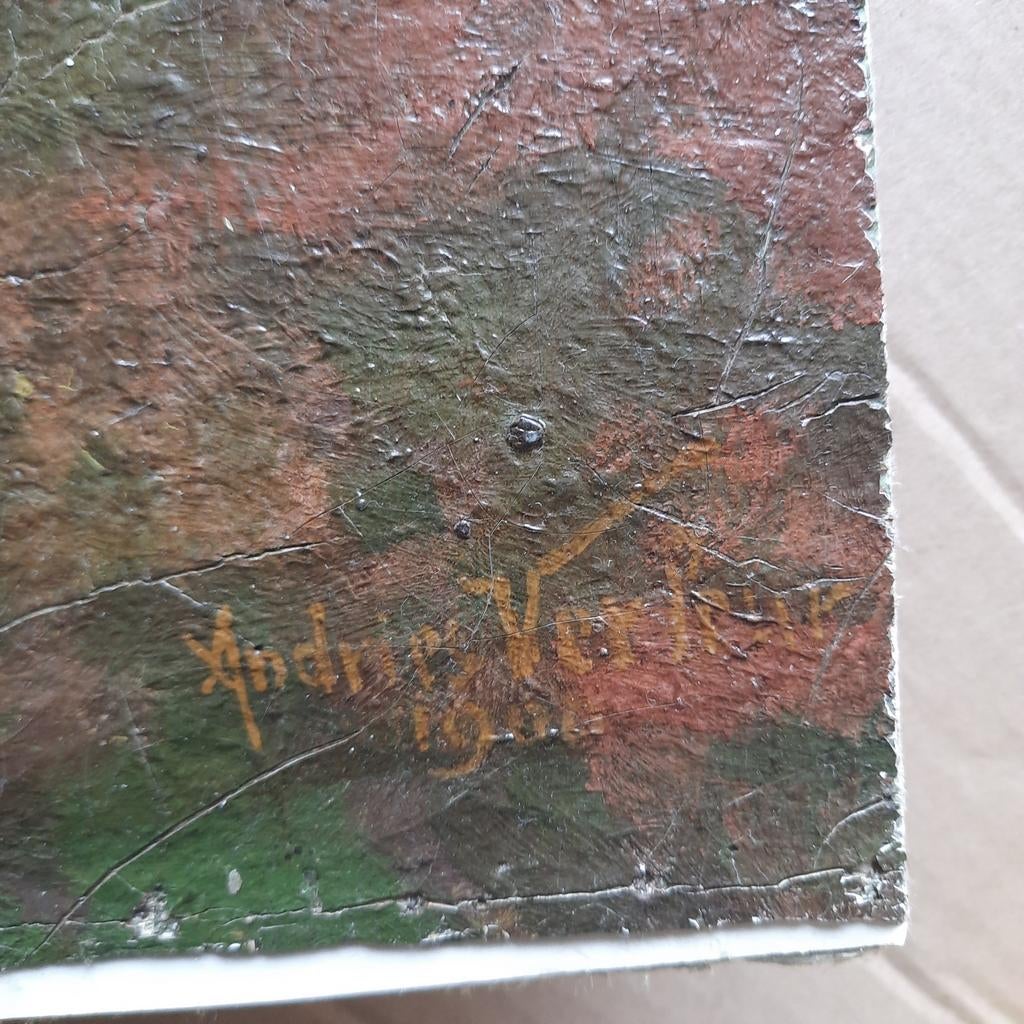 Antiek Olieverf Schilderij Andries Verleur 1901 bij Baarn, Antiek en Kunst, Kunst | Schilderijen | Klassiek, Ophalen of Verzenden