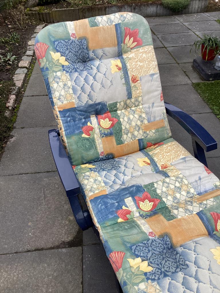 Zonne ligbed met matras, Ophalen, Gebruikt, Kunststof, Verstelbaar