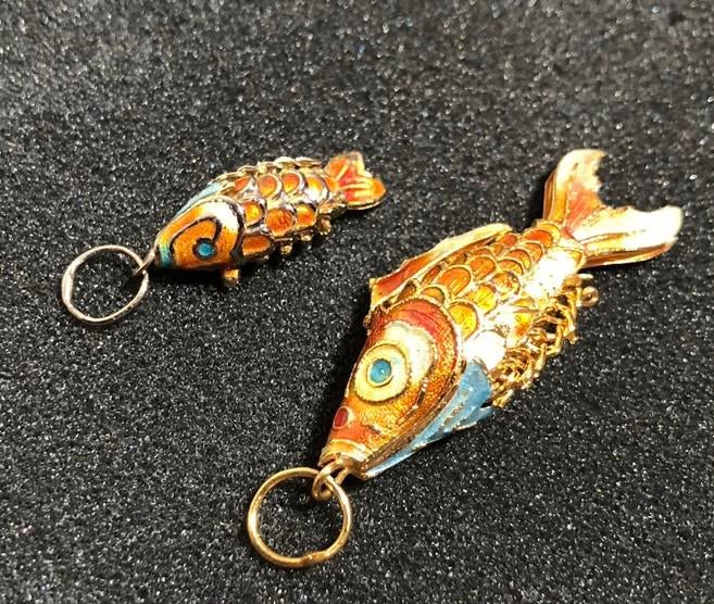 Nieuwe ketting hangers koi karper goud op zilver, Nieuw, Ophalen of Verzenden, Goud, Dier