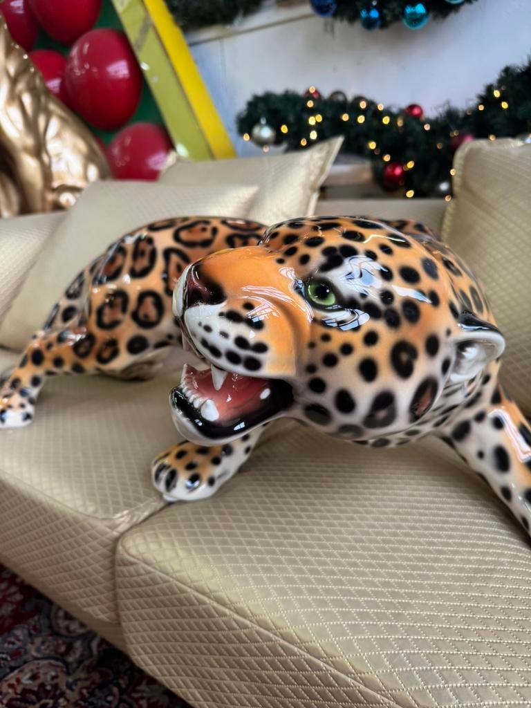 Grote sluip jaguar porselein italiaans handmade, Ophalen, Zo goed als nieuw, Dier