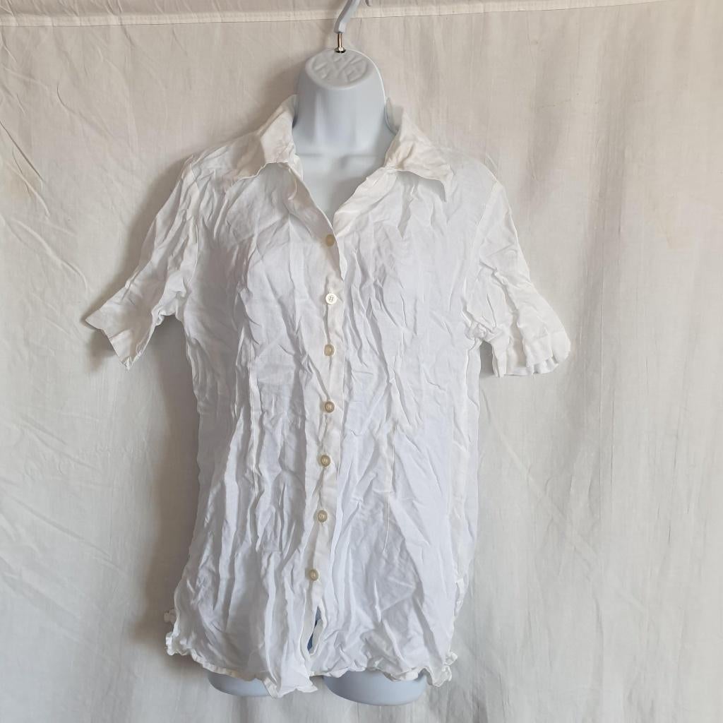 Mooie blouse 100% Ramie. Mt 40. Merk Marca, Kleding | Dames, Maat 38/40 (M), ., Wit, Ophalen of Verzenden