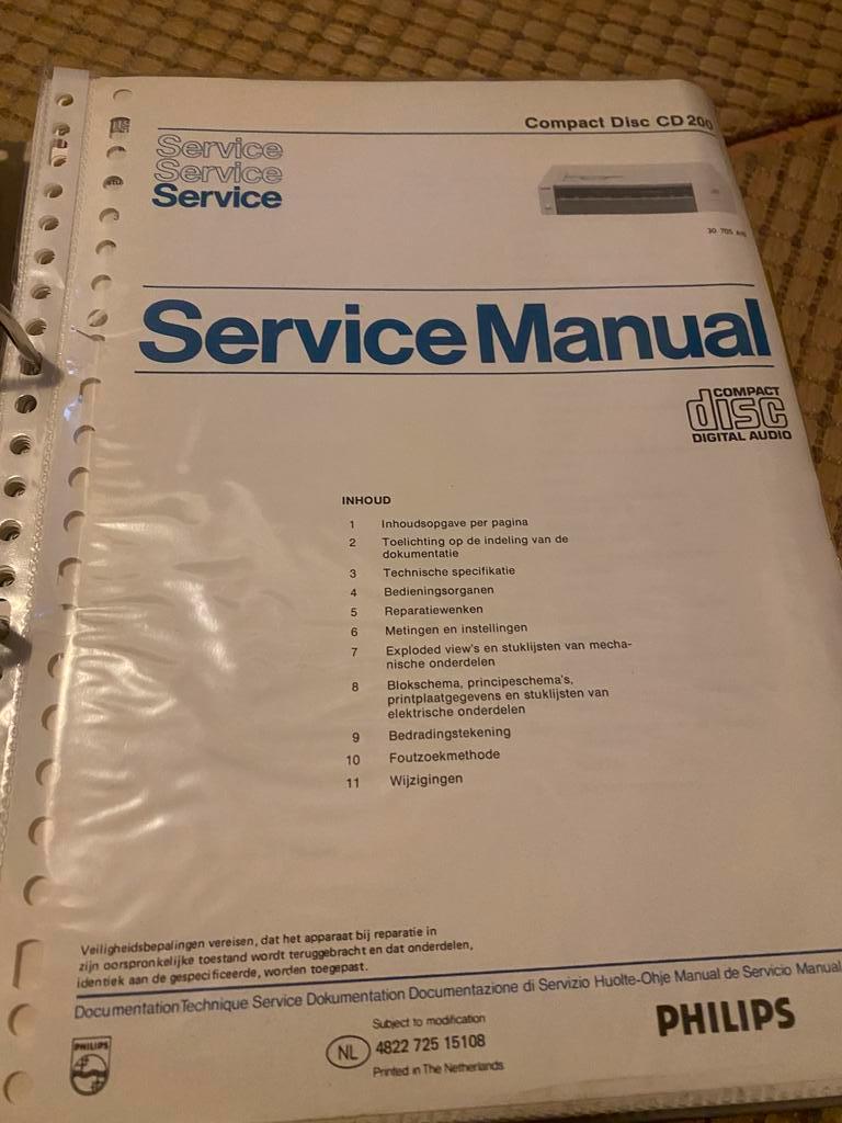 Philips Service Manuals CD-spelers, Ophalen of Verzenden, Zo goed als nieuw, Philips