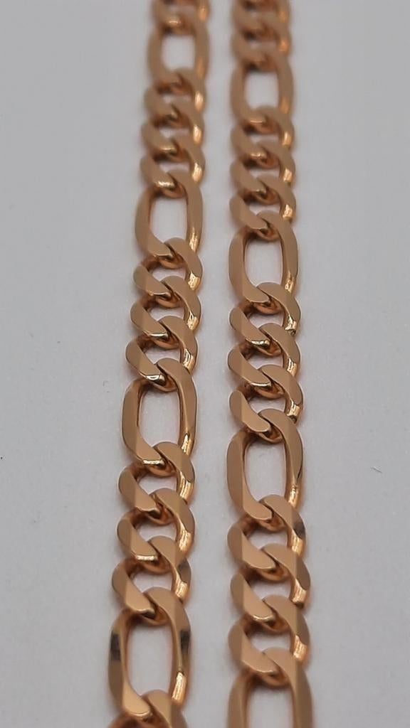 gouden  figaro schakel ketting 14kt, Sieraden, Tassen en Uiterlijk, Kettingen, Www.bredajuwelier.nl, Nieuw, Ophalen of Verzenden