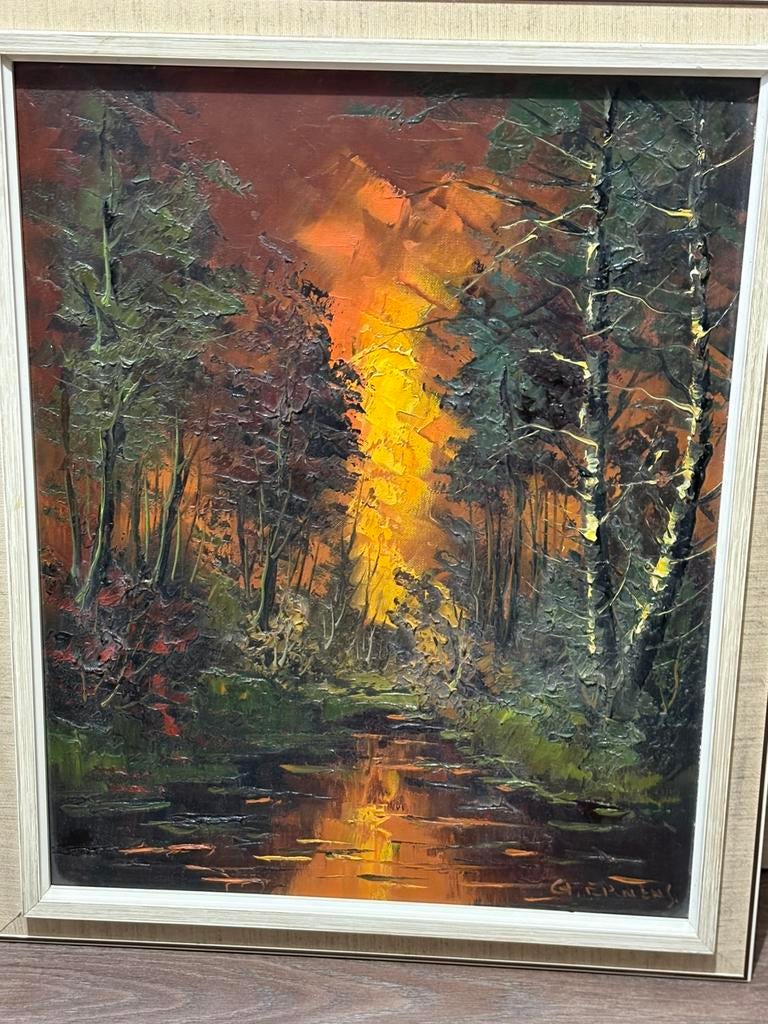 Schilderij Gerard Johannus Ernens, Antiek en Kunst, Kunst | Schilderijen | Klassiek, Ophalen of Verzenden