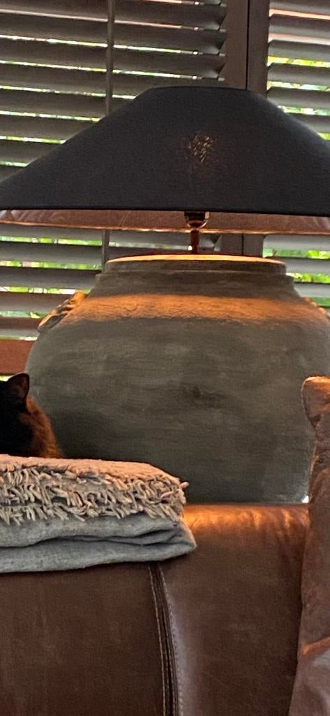 Grote Zwarte pet Lampenkap- 80 cm alleen de kap, Ophalen, Zwart, Rond, Zo goed als nieuw