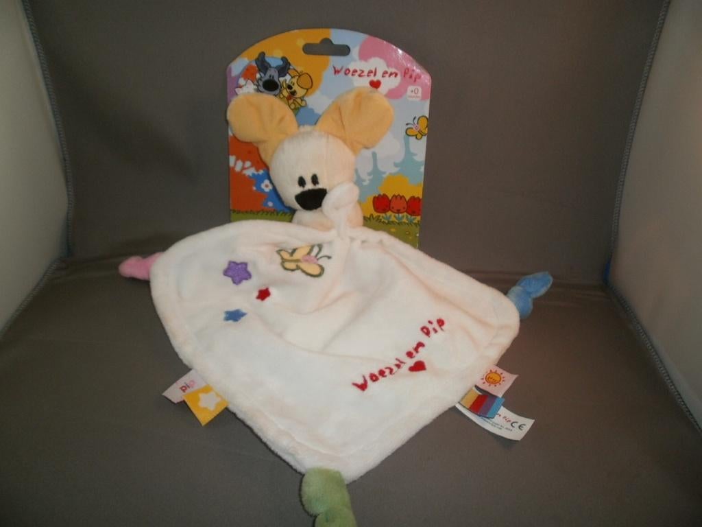 woezel en pip doekje vlinder 3 bloemen op doek geel hondje, Kinderen en Baby's, Speelgoed | Knuffels en Pluche, Ophalen of Verzenden
