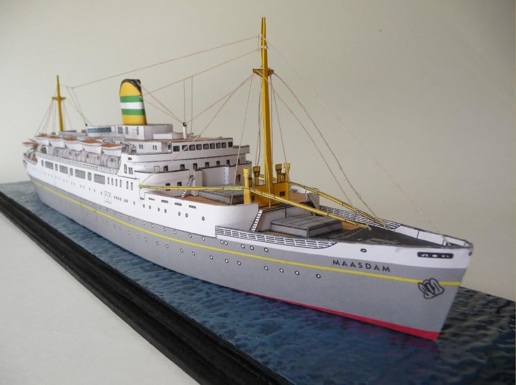 Bouwplaat S.S. Maasdam/Rijndam HAL Rotterdam karton, Ophalen of Verzenden, Nieuw, 1:200 of kleiner, Overige merken