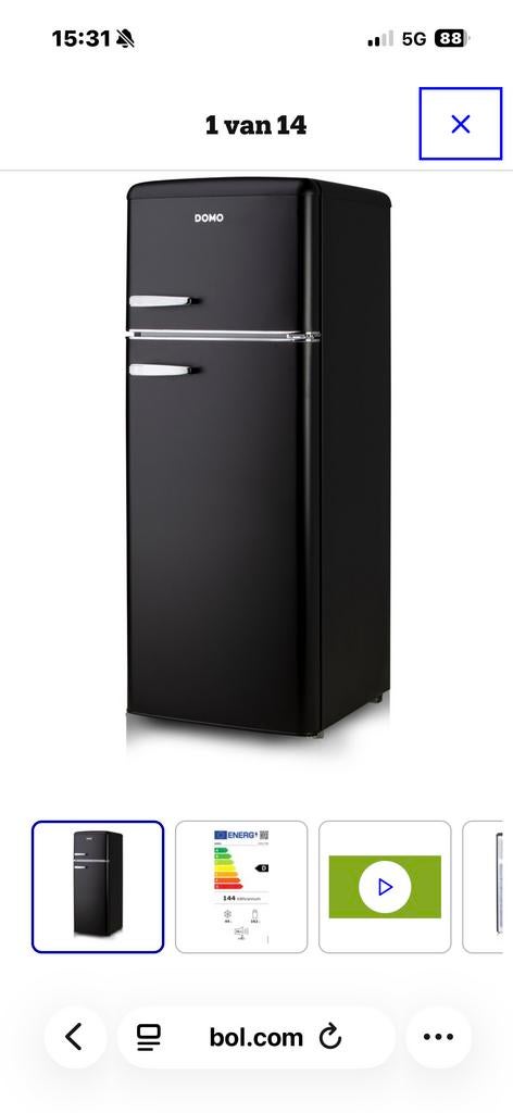 Retro Koelkast met Vriesvak - Zo Goed Als Nieuw!, Ophalen, 150 tot 200 liter, Zo goed als nieuw, 140 tot 160 cm