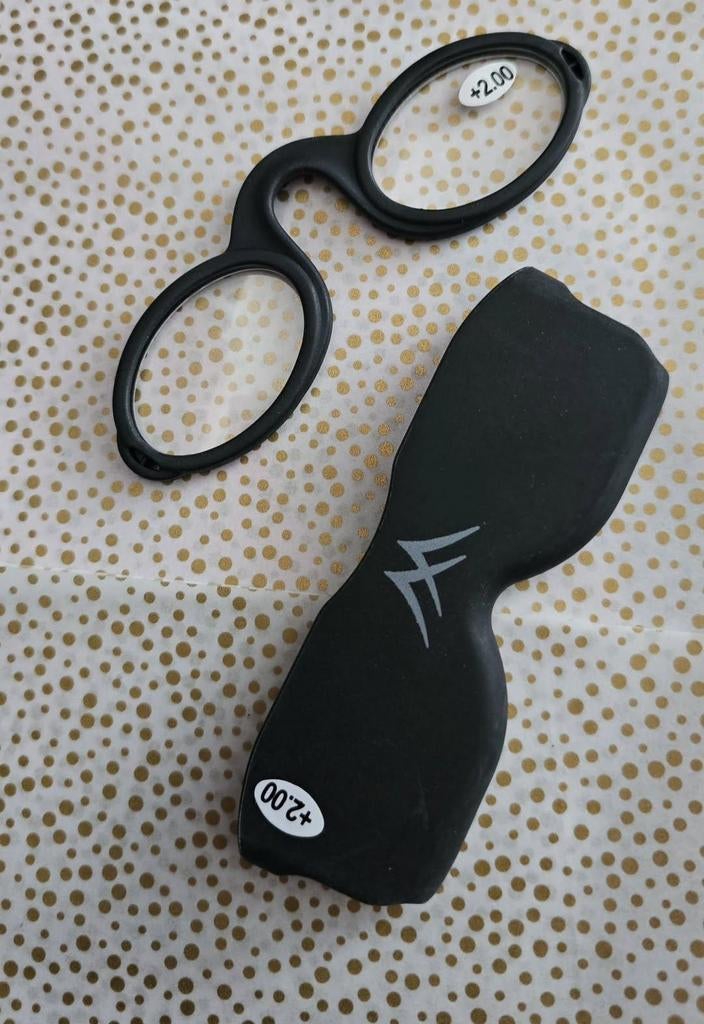 Nieuw! Zwarte pince nez leesbril +1 t/m +3.50, Overige merken, Zwart, Nieuw, Ophalen of Verzenden
