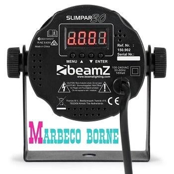 LED Slim Par, PAR30 licht effect, compacte RGB Led lamp, Geluidgestuurd, Nieuw, Info@marbeco.nl, BeamZ