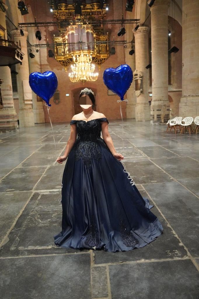 Verlovingsjurk, hennajurk, bruidsjurk, Ophalen, Zo goed als nieuw, Blauw