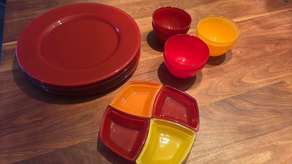 Servies glas, Ophalen, Gebruikt, Glas, Bord(en)