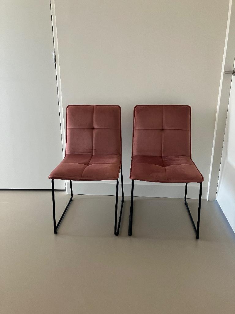 2x Woood Evan stoel oudroze, Ophalen, Overige materialen, Twee, Overige kleuren