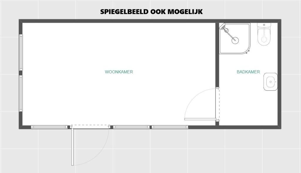 tuinhuisje wooncontainer houten huis met badkamer 7x3 m, Verzenden