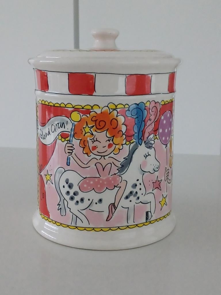 Blond amsterdam voorraadpot, snoeppot circus, Huis en Inrichting, Ophalen of Verzenden, Nieuw, Aardewerk, Overige typen