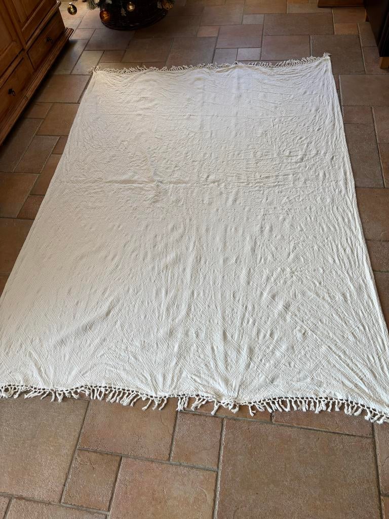 Katoenen sprei met franjes, Ophalen of Verzenden, Zo goed als nieuw