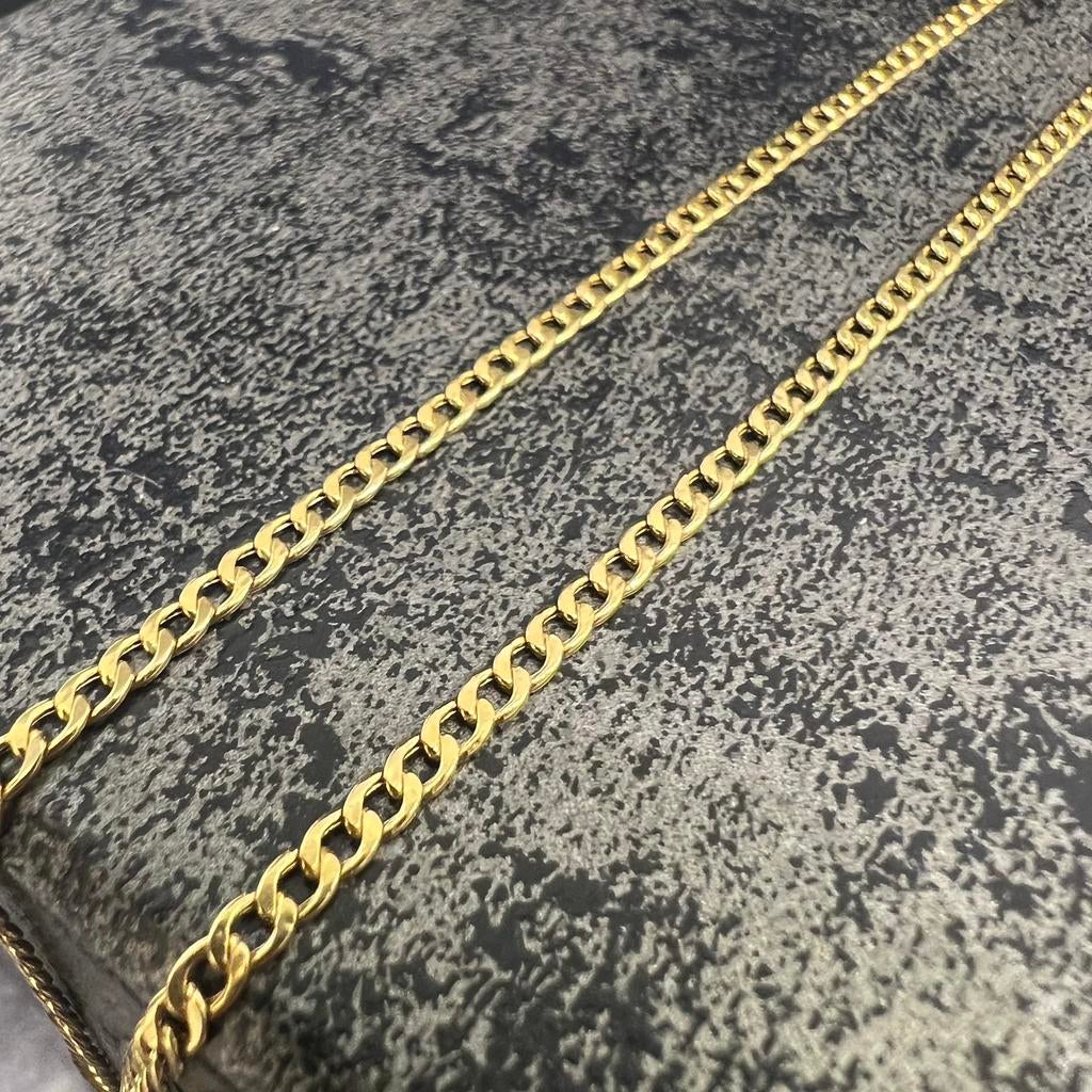 14 karaat gouden ketting cuban schakel, Sieraden, Tassen en Uiterlijk, Kettingen, Nieuw, Goud, Ophalen of Verzenden