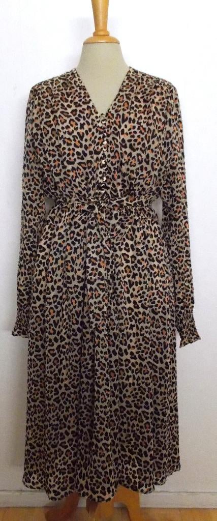 Leuke panter print jurk van Birgitte Herskind! L, Kleding | Dames, Bruin, Maat 42/44 (L), Ophalen of Verzenden, Zo goed als nieuw