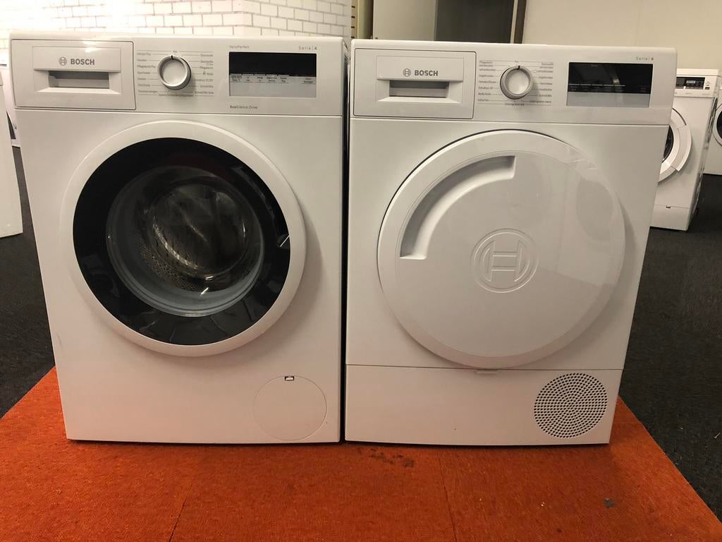 DAG DEAL €500 SET wasmachine + warmtepomp droger 8kg A+++, 8 tot 10 kg, Ophalen, Zo goed als nieuw, Minder dan 85 cm