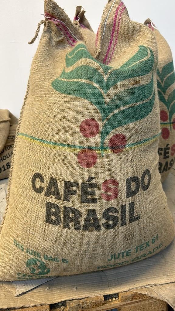 Jute zak koffiebonen decoratie Brasil Costa Rica Guatemala, Antiek en Kunst, Ophalen of Verzenden