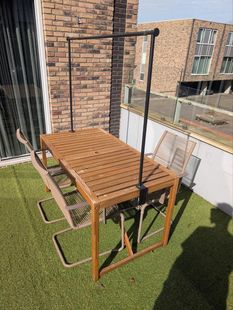 Houten tuintafel 140x75 cm, Ophalen, Gebruikt, Rechthoekig