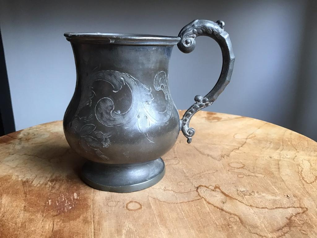 BrocanteTinnen pull,antiek tinnen bierpul,jug, Ophalen