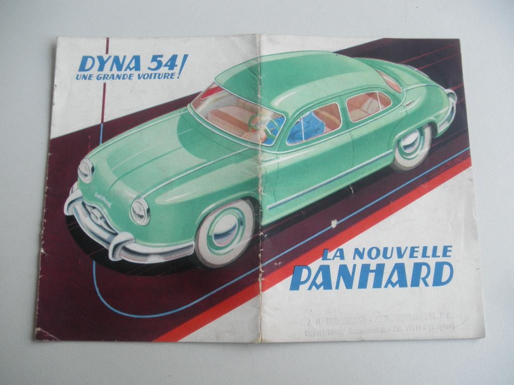 autofolder Panhard DYNA 54 uit 1954, Ophalen of Verzenden, Gelezen, Overige merken