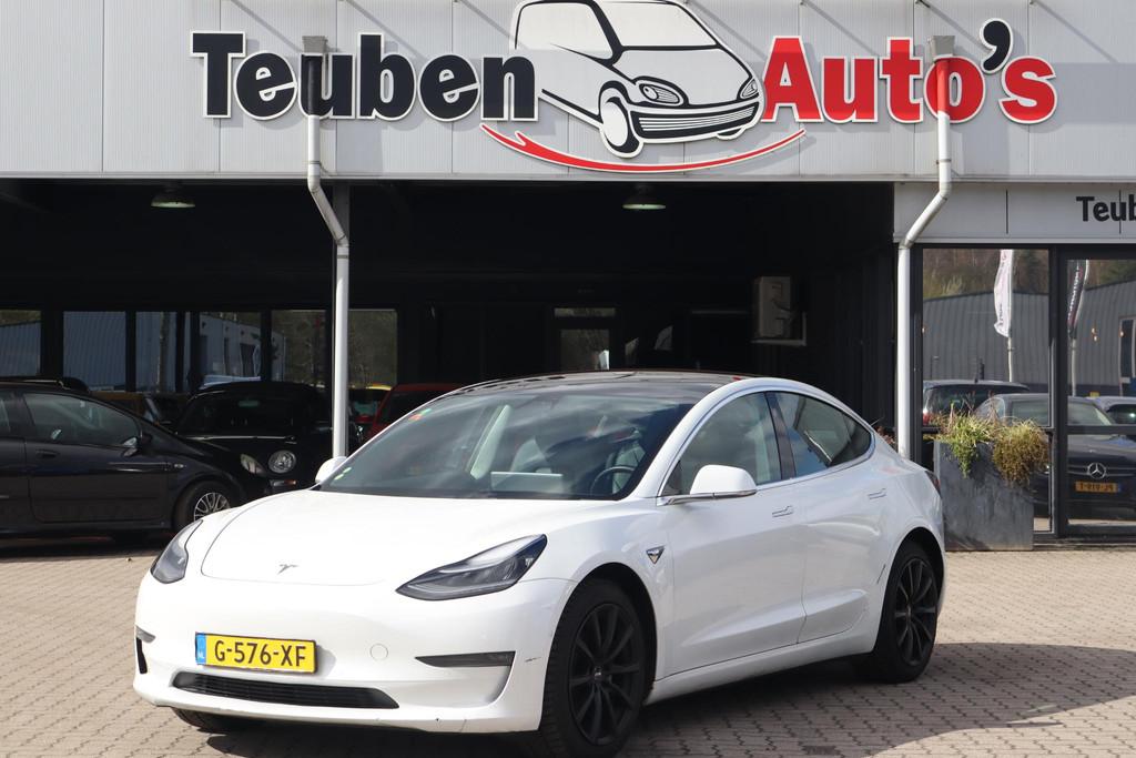 Tesla Model 3 Long Range AWD 75 kWh 85% SOH Autopilot comput, Automaat, Stof, Wit, Origineel Nederlands