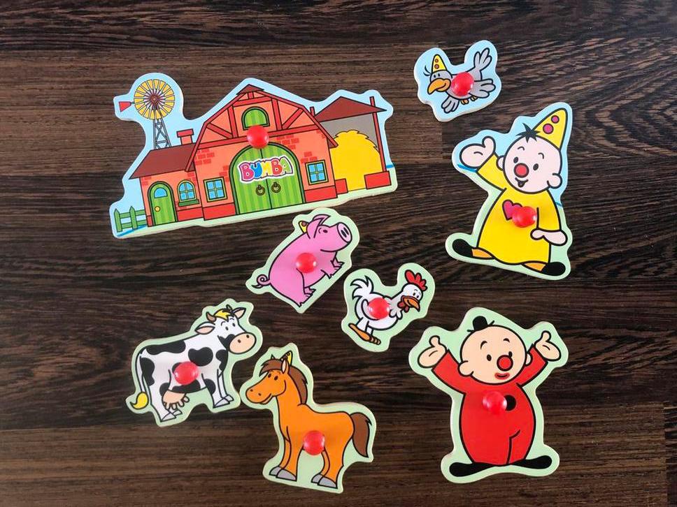 Bumba Houten Puzzel met Boerderijdieren, Ophalen, 2 tot 4 jaar, Gebruikt, Van hout
