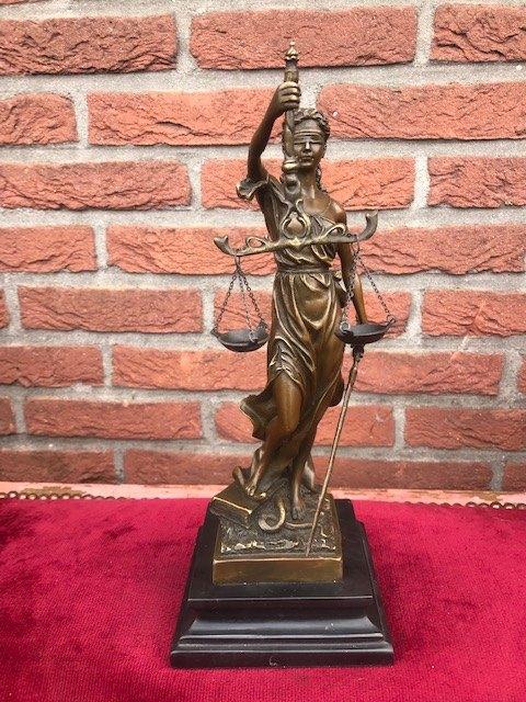bronzen beeld van Vrouwe Justitia, 34 cm, Ophalen of Verzenden, Brons