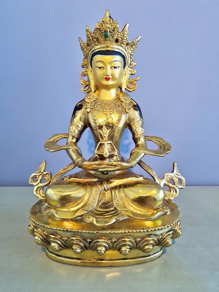 AMITAYUS BOEDDHA GOLDFACE NEPAL 28 CM, Ophalen of Verzenden