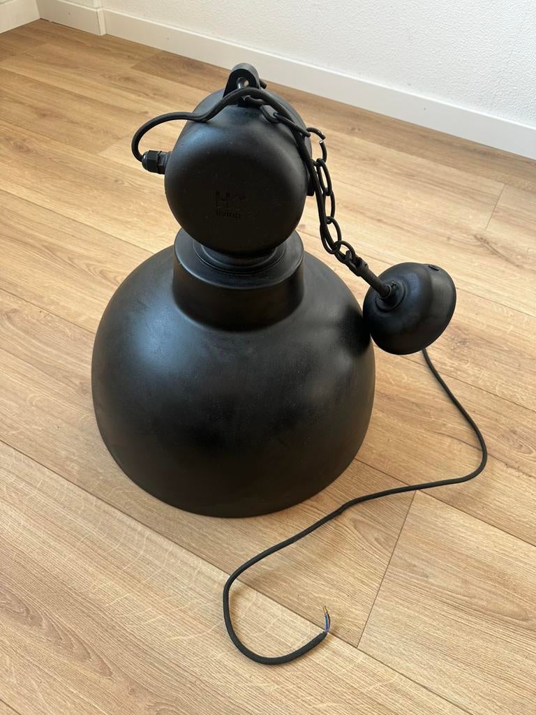 Industriele Hanglamp HK Living Metaal Mat Zwart Fabriekslamp, Ophalen, Zo goed als nieuw, Metaal, Minder dan 50 cm