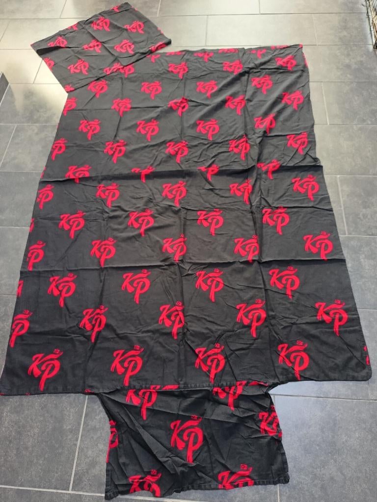 1 persoons dekbedovertrek Knolpower KP zwart rood, Ophalen of Verzenden, Eenpersoons, Rood, Dekbedovertrek