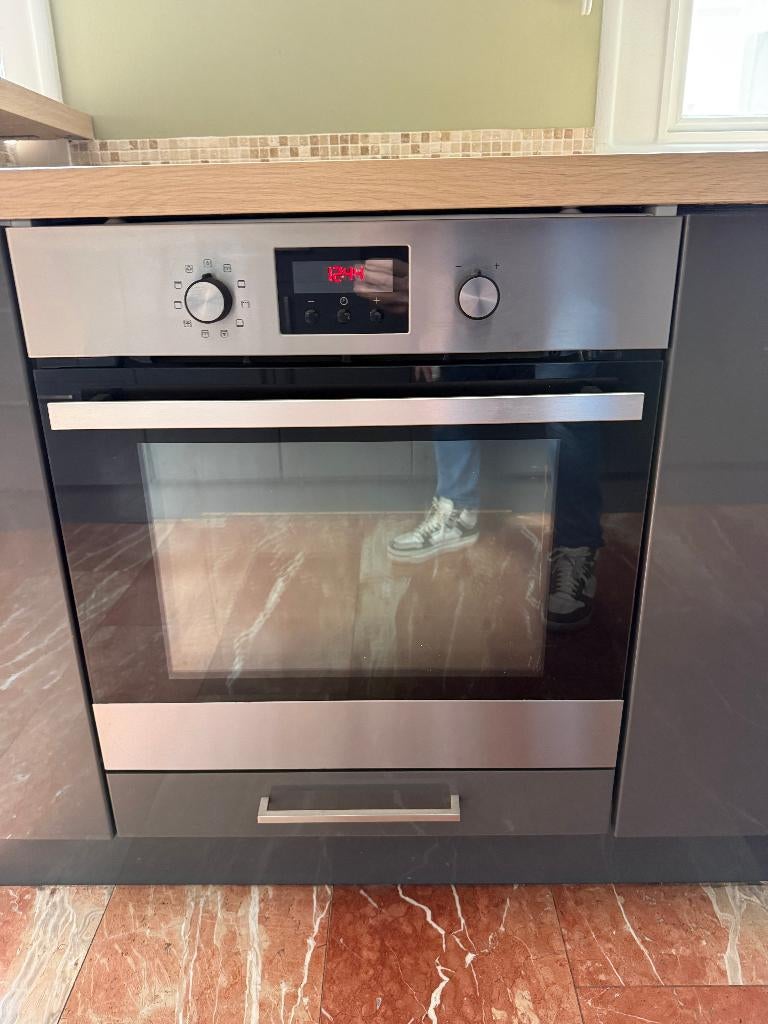 Inbouw oven – RVS – goed werkend, Gebruikt, Oven met grill, Inbouw, Ophalen