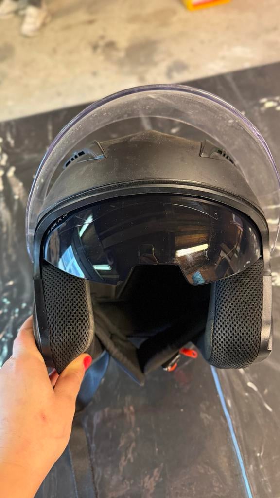 Scooterhelm, Fietsen en Brommers, Brommerhelmen, Gebruikt, Medium, Ophalen of Verzenden