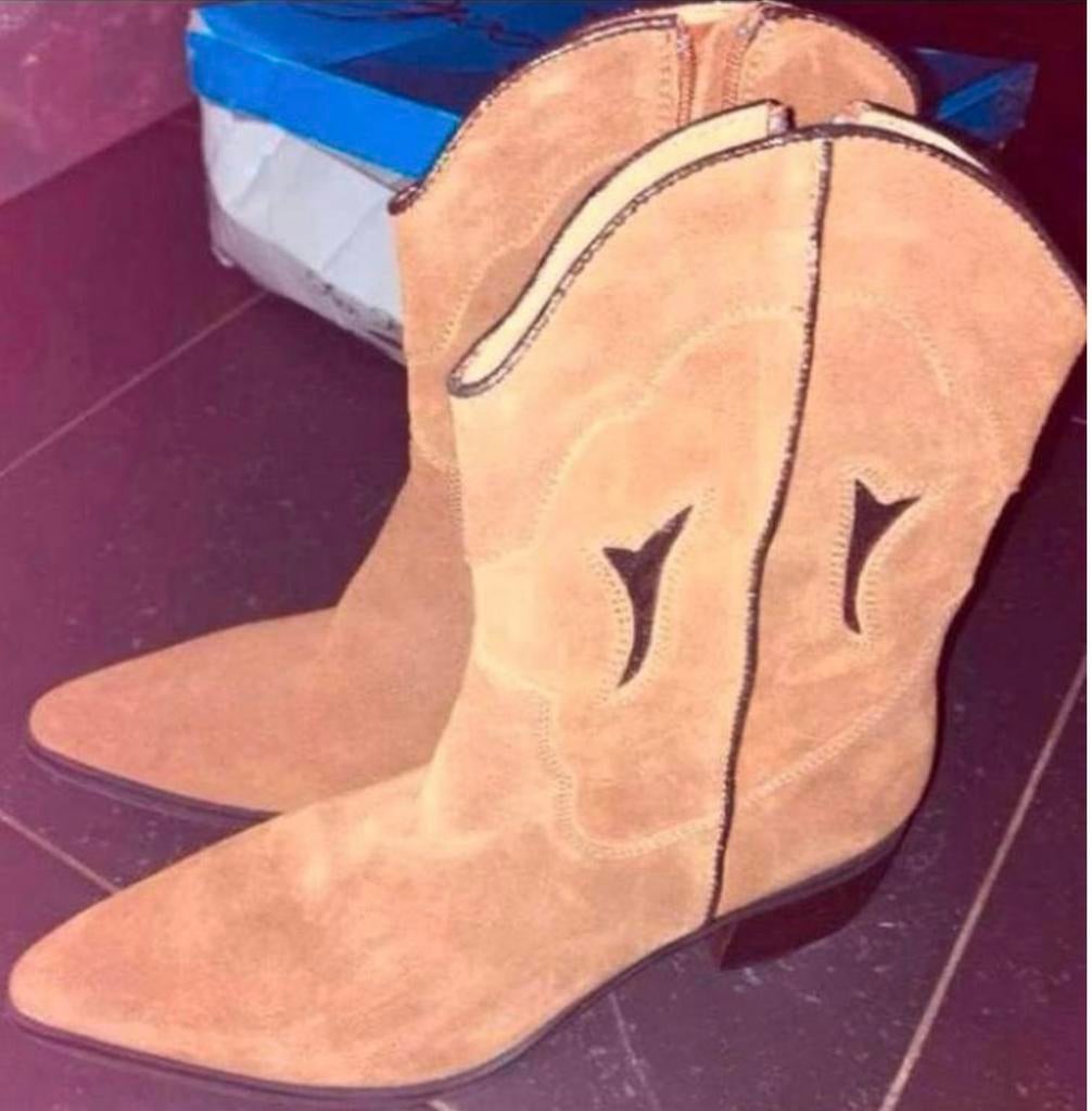 NIEUWE COWBOYLAARZEN dames ! Van Ann Rocks maat 41, Bruin, Lage of Enkellaarzen, Nieuw, Ophalen of Verzenden