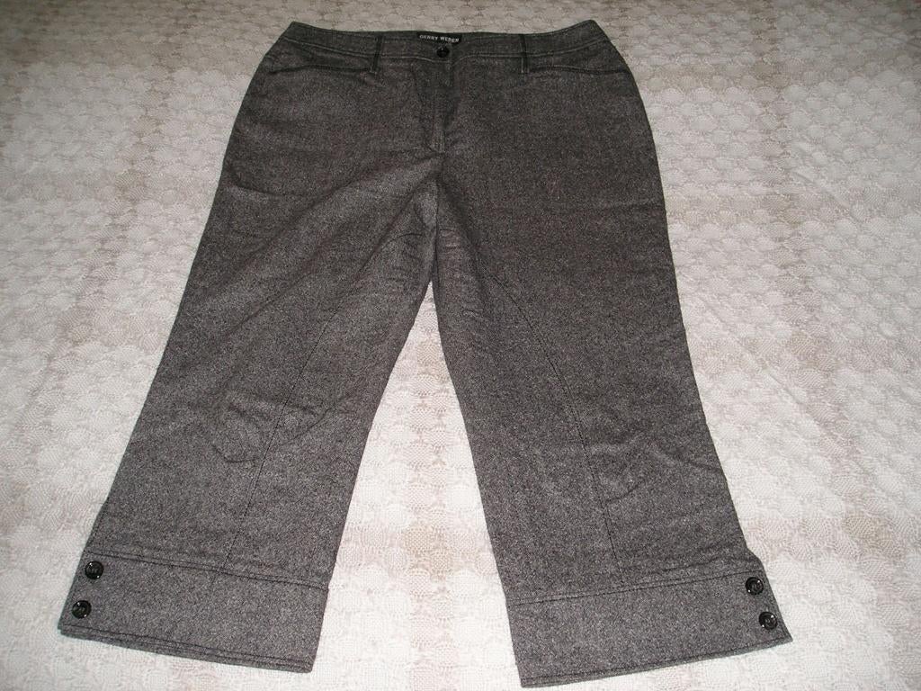 zwarte gemêleerde broek Gerry Weber maat 44 - lengte 7/8, Ophalen, Zwart, Maat 42/44 (L), Zo goed als nieuw