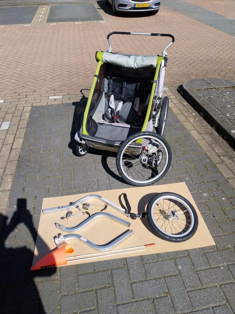 Thule Chariot Cougar (Jogger) wandelwagen/fietskar., Ophalen, Gebruikt, Kinderkar, Minder dan 20 kg