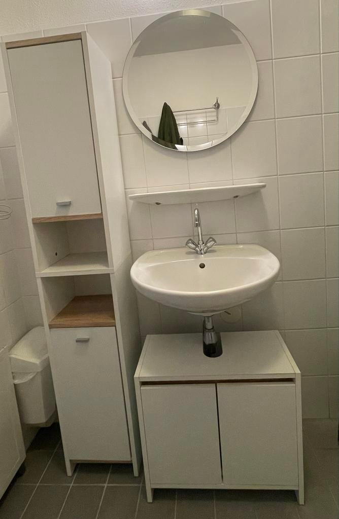 Badkamermeubel hoge kast en onderkast, Huis en Inrichting, Ophalen, Gebruikt, 100 tot 150 cm, Overige typen