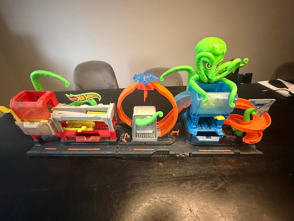 Hot Wheels Octopus Wasstraat - Gebruikt, Schoonmaakbeurt nod, Kinderen en Baby's, Speelgoed | Overig, Ophalen, Gebruikt, Jongen of Meisje