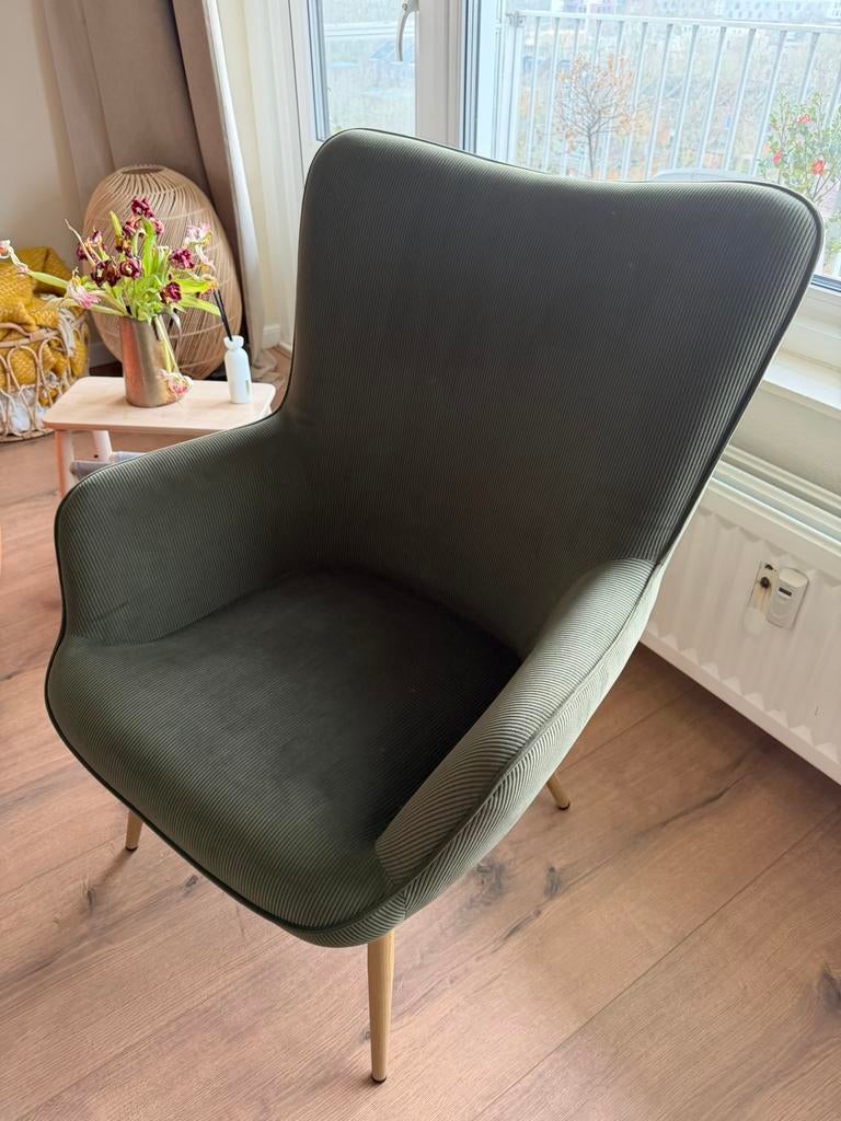 Jysk Groene Fauteuil, Ophalen, Zo goed als nieuw, Minder dan 75 cm, 75 tot 100 cm